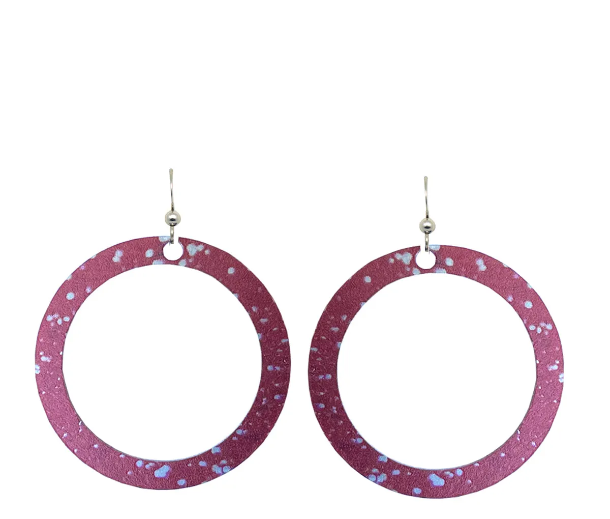 Red Glitter Hoop Earrings by d'ears, sterling silver earwires