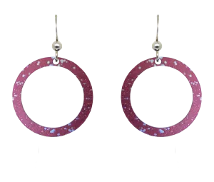 Red Glitter Hoop Earrings by d'ears, sterling silver earwires