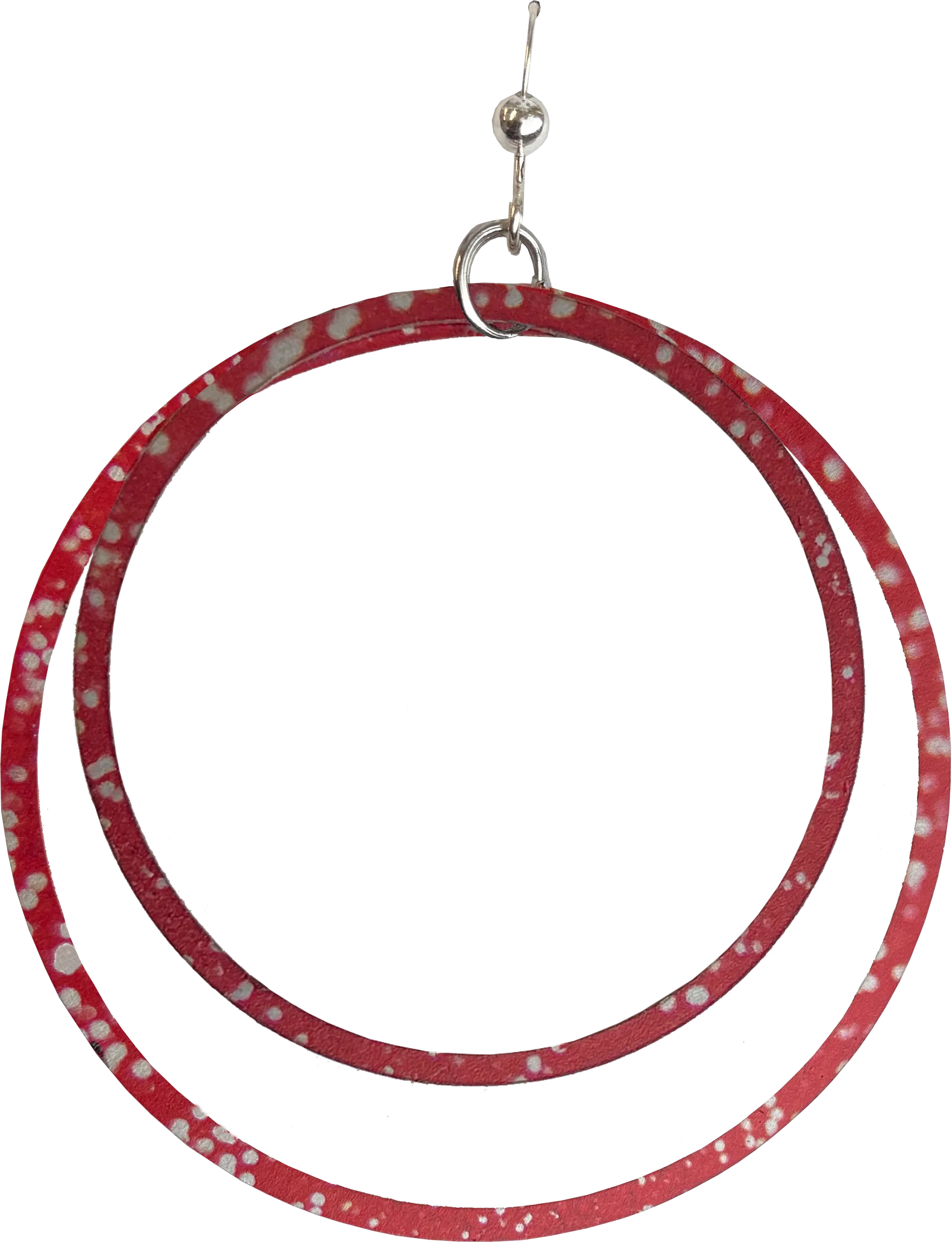 Red Glitter Hoop Earrings by d'ears, sterling silver earwires