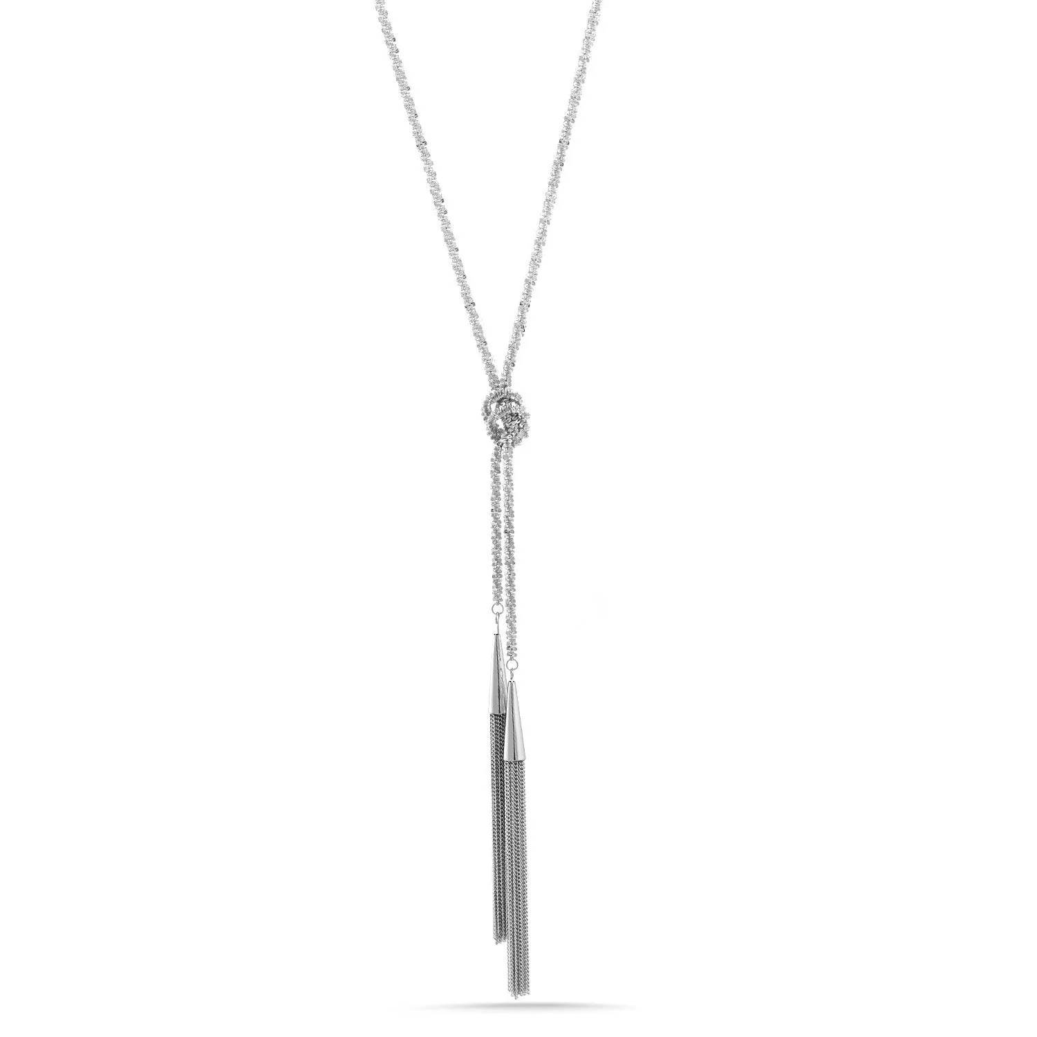RHODIUM TASSEL NECKLACE #SQ255-441799RH