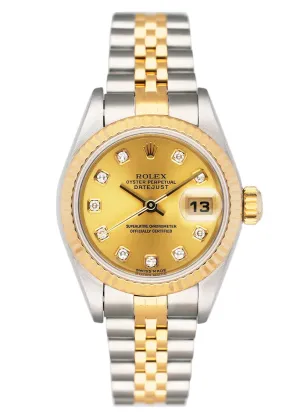 Rolex Datejust 79173 Diamond Dial Ladies Watch Box Papers