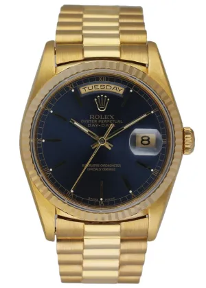 Rolex Day Date President 18238 18k Yellow Gold Men's Watch papers