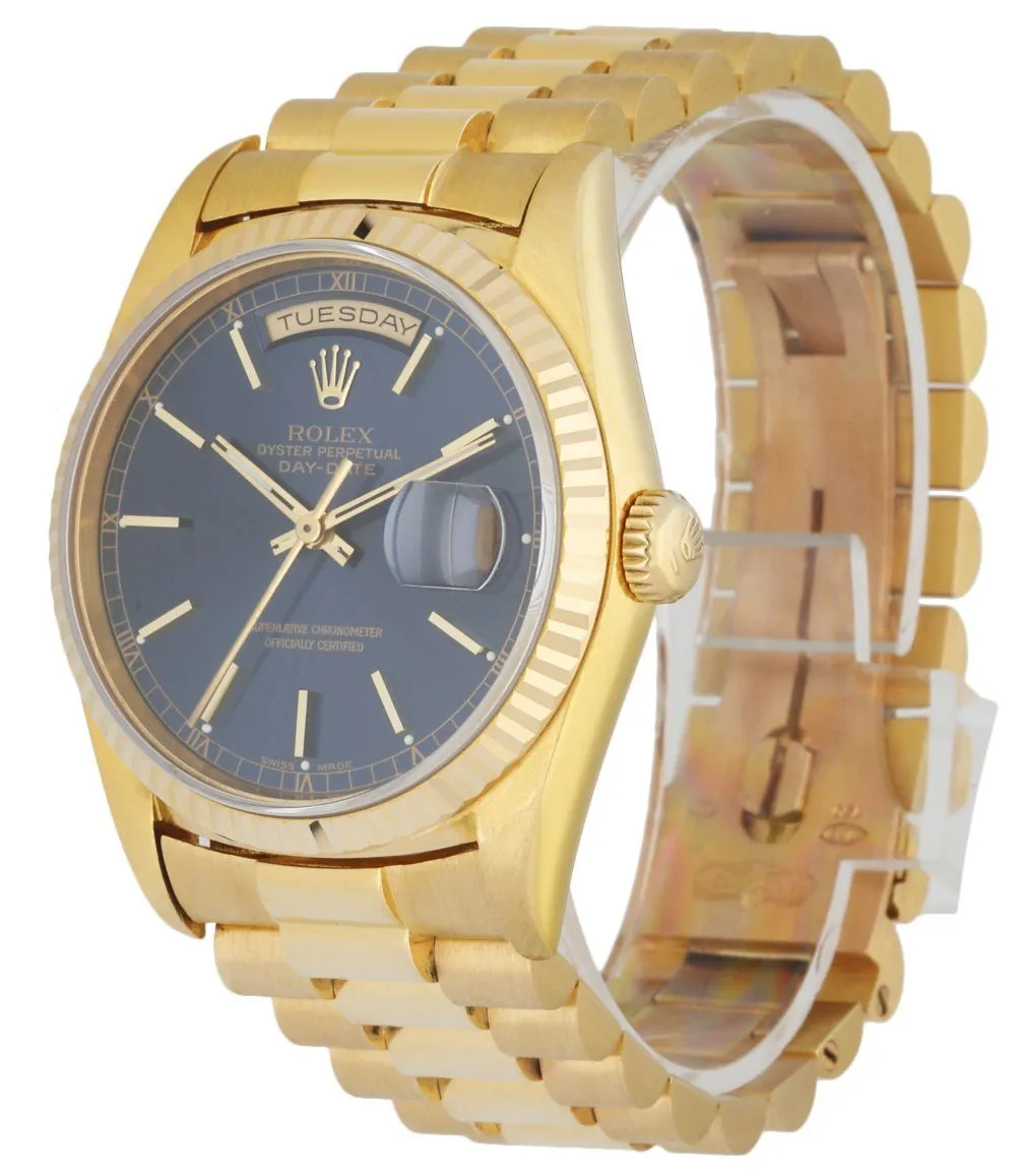 Rolex Day Date President 18238 18k Yellow Gold Men's Watch papers