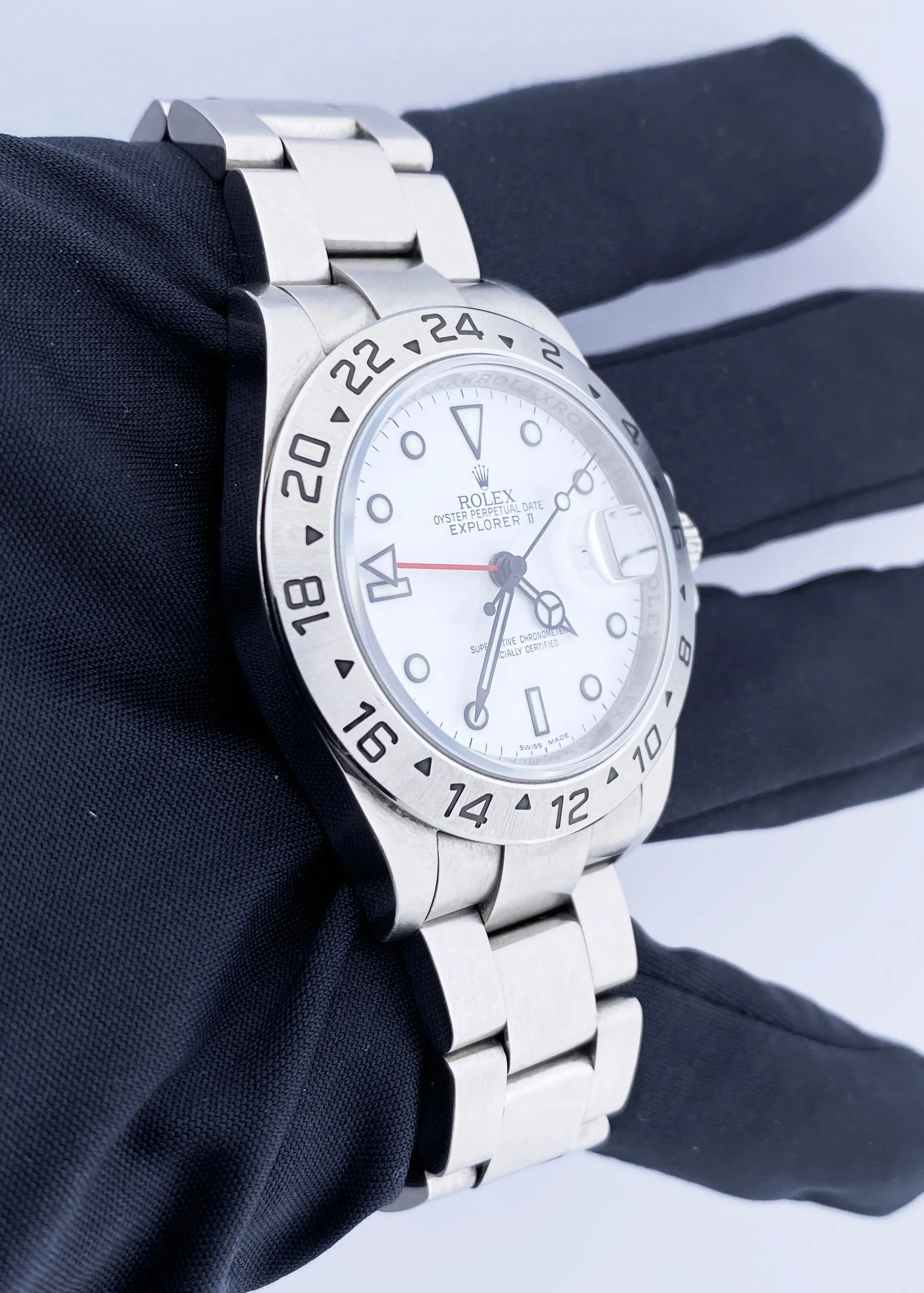 Rolex Explorer II 16570 Engraved Rehaut Men's Watch