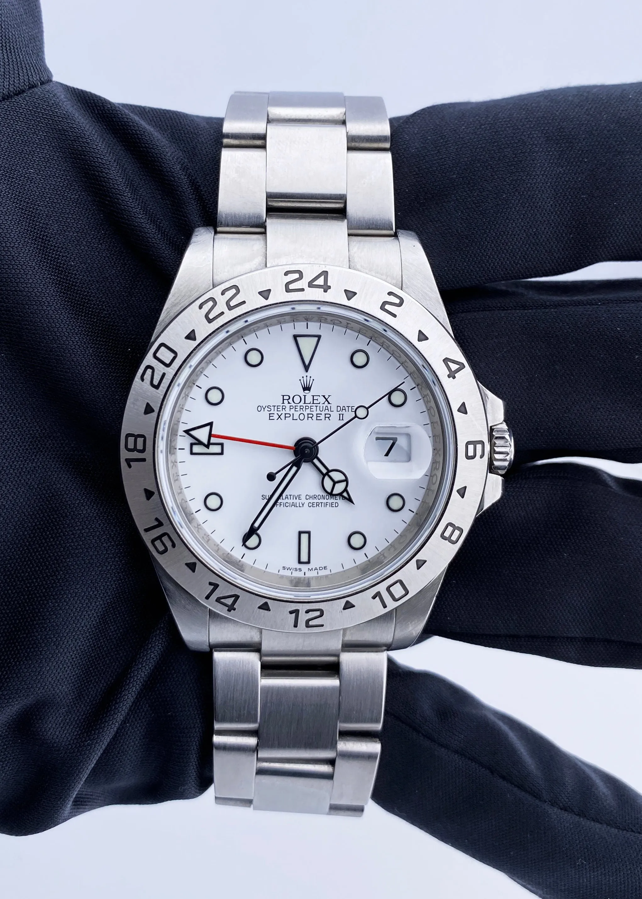 Rolex Explorer II 16570 Engraved Rehaut Men's Watch