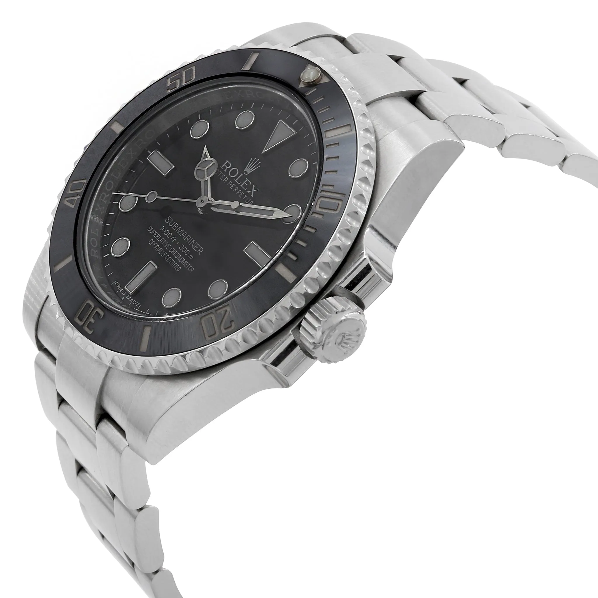 Rolex No Date Submariner 114060 Black Dial Automatic Men's Watch