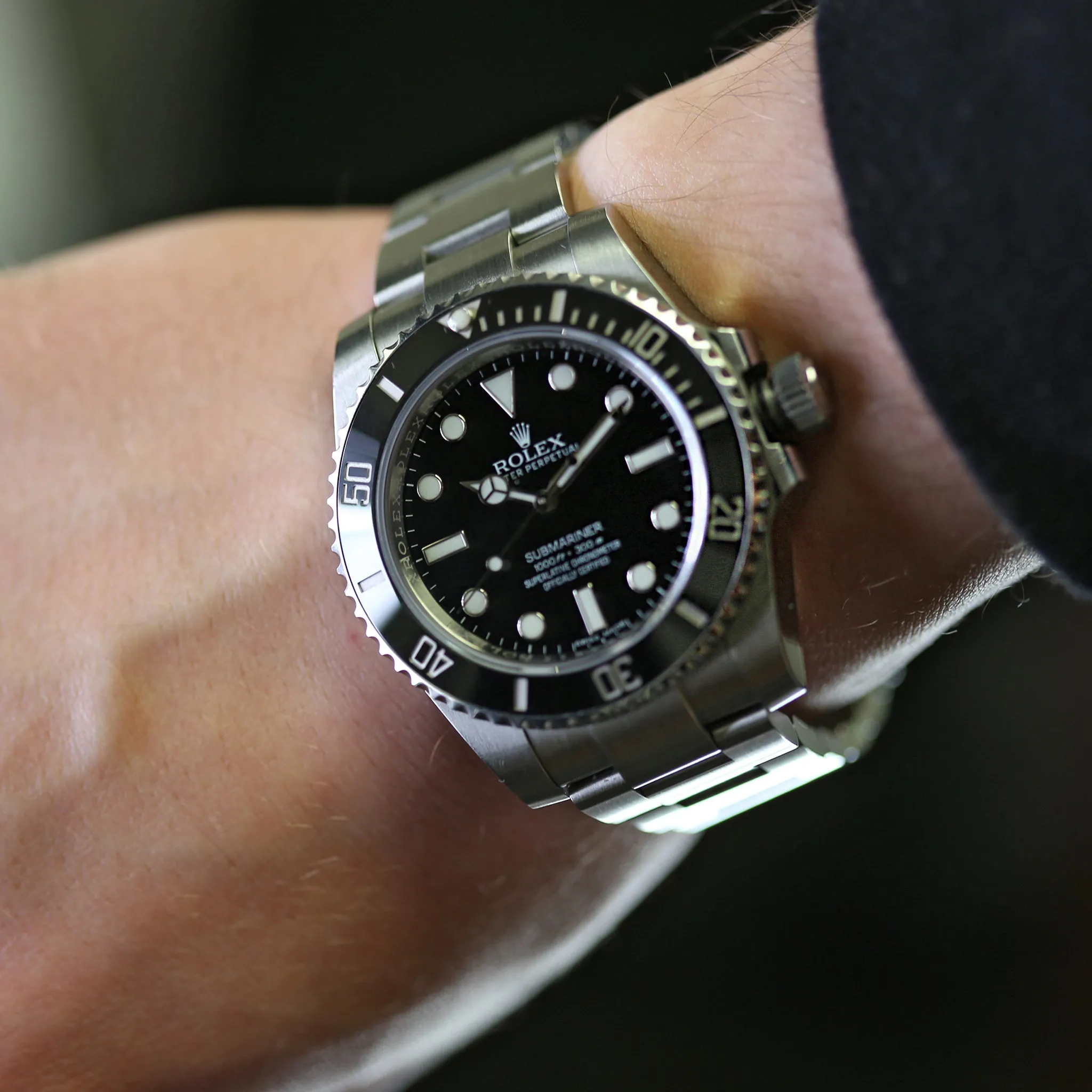 Rolex No Date Submariner 114060 Black Dial Automatic Men's Watch