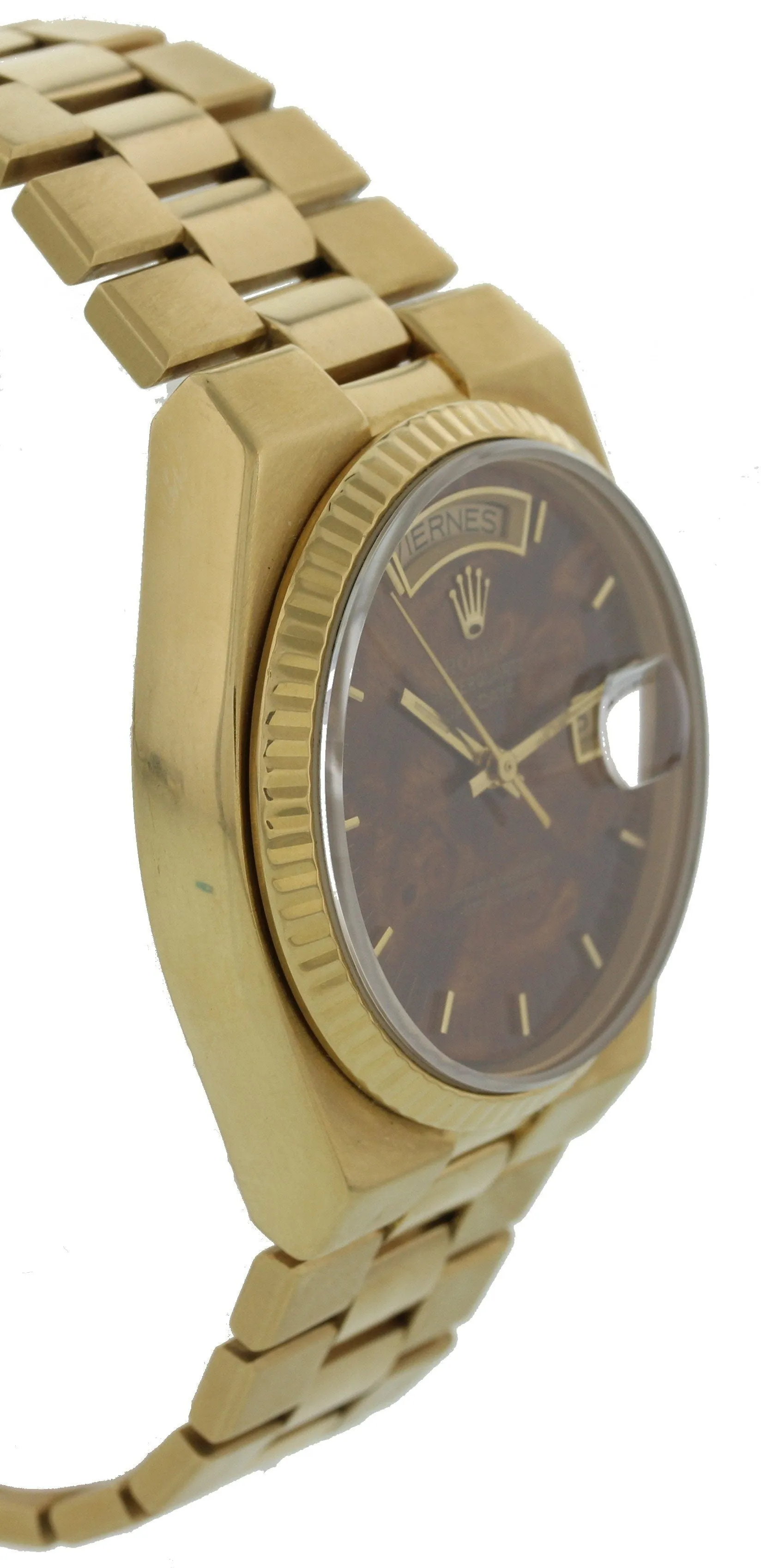 Rolex Oysterquartz Day-Date 18K YG 19018 Wood Dial