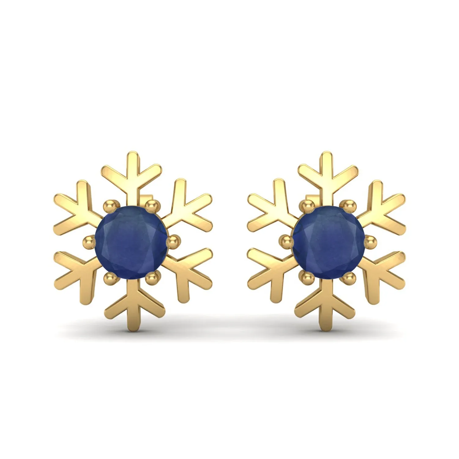 Round Blue Sapphire 925 Sterling Silver Stud Earring for Girls Minimalist Earrings Dainty Wedding Earrings
