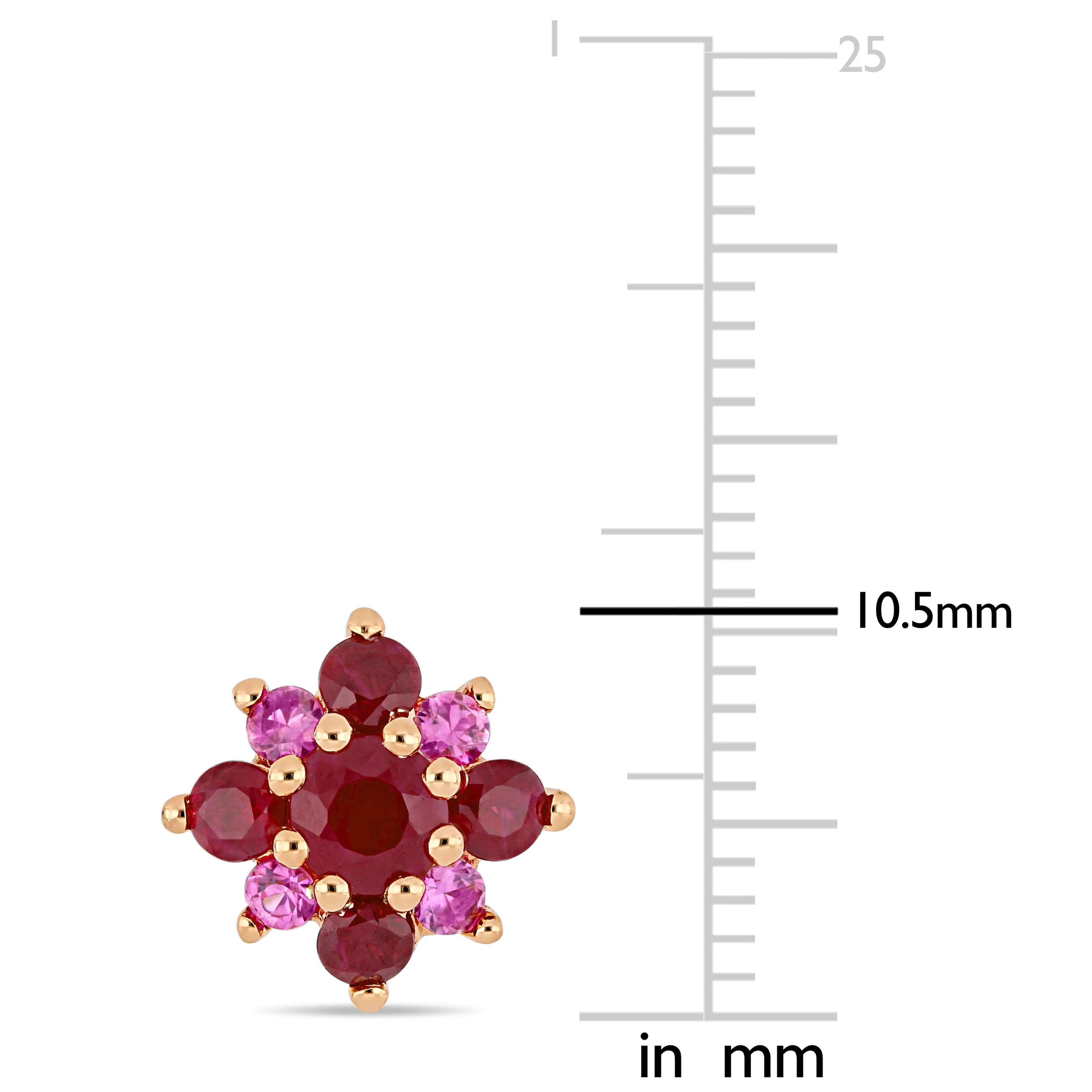 Ruby Pink Sapphire Stud Earrings