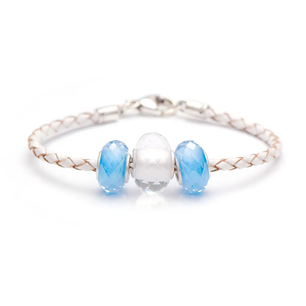 School Spirit Bracelets, Baby Blue/White