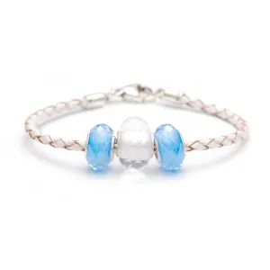 School Spirit Bracelets, Baby Blue/White