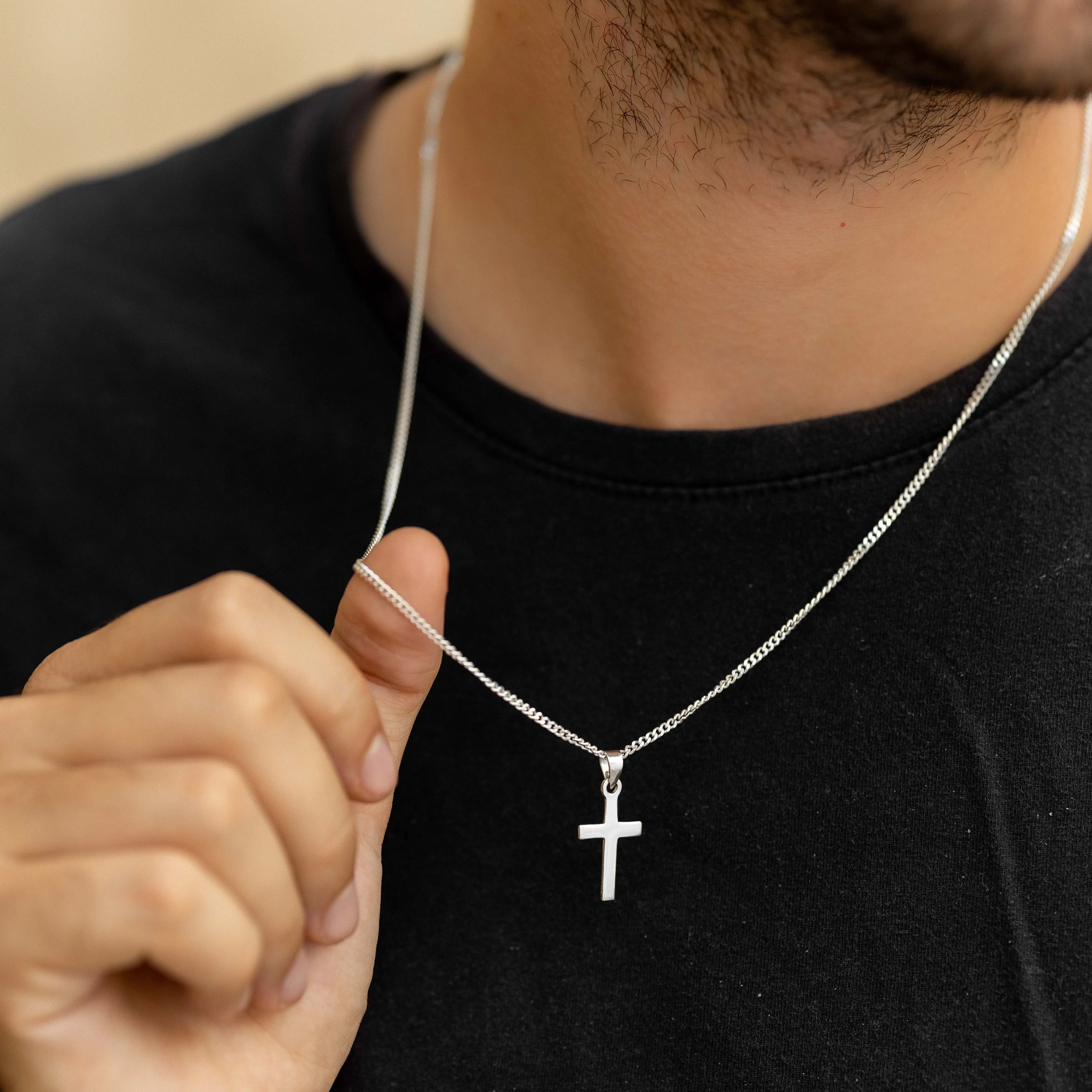 Silver Cross Pendant Necklace
