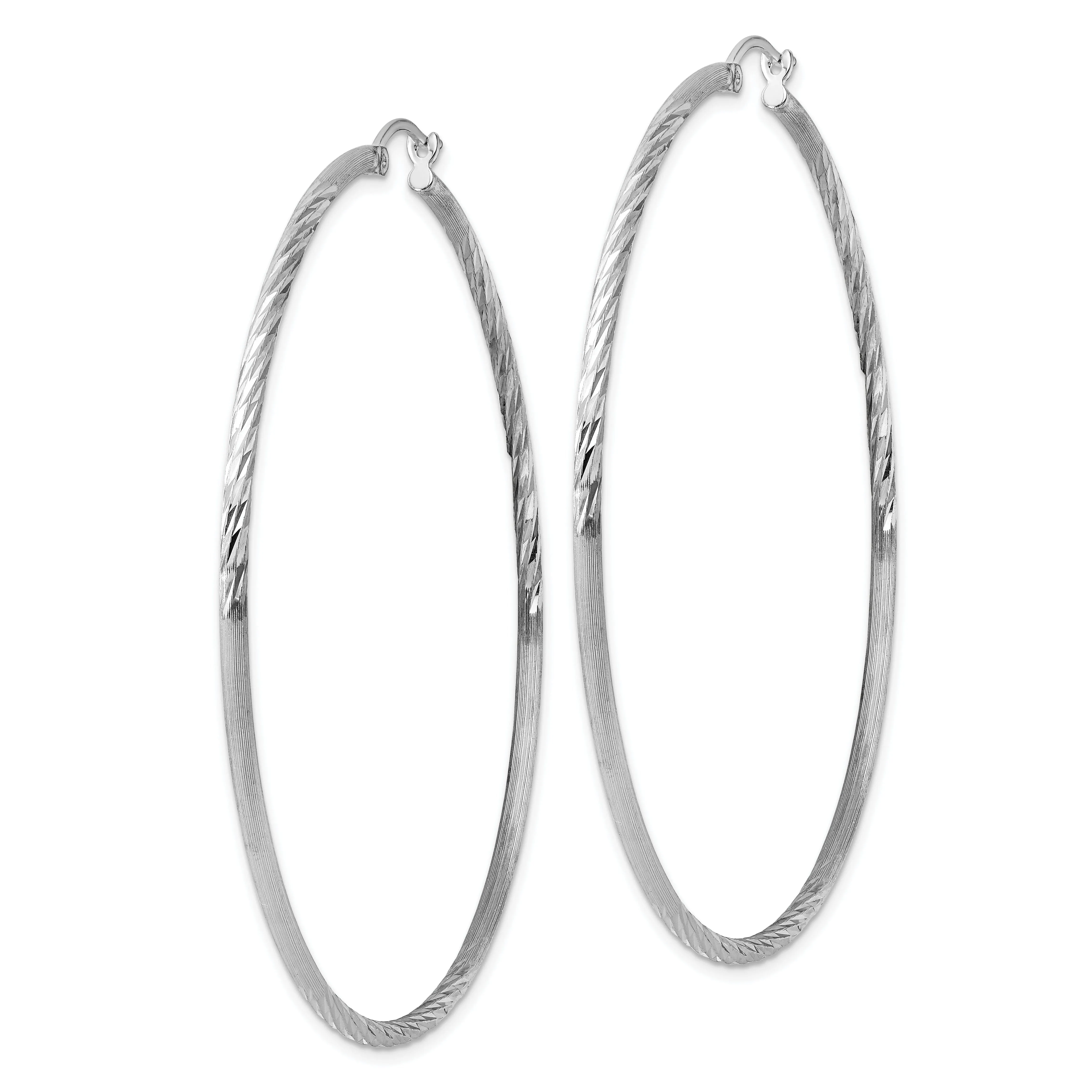 Silver D.C Round Hoop Hinged Earrings