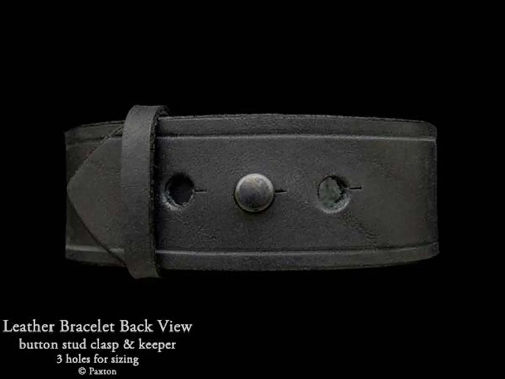 Snake Head Bracelet Sterling Silver on Genuine Leather