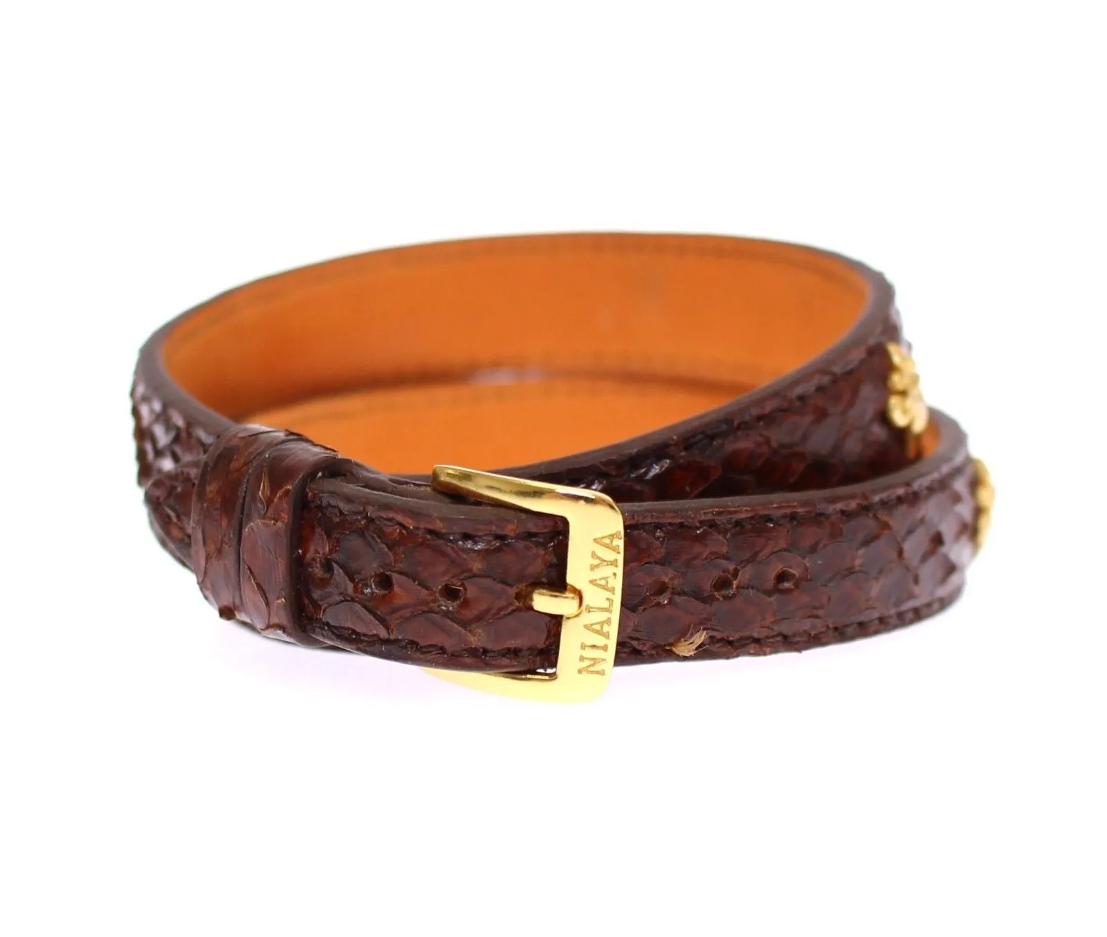 Snakeskin 18 Gold 925 Silver Logo Bracelet
