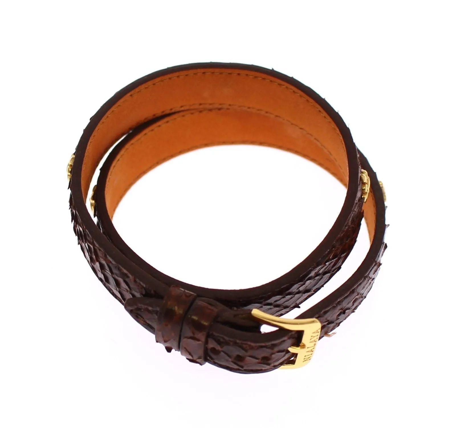 Snakeskin 18 Gold 925 Silver Logo Bracelet