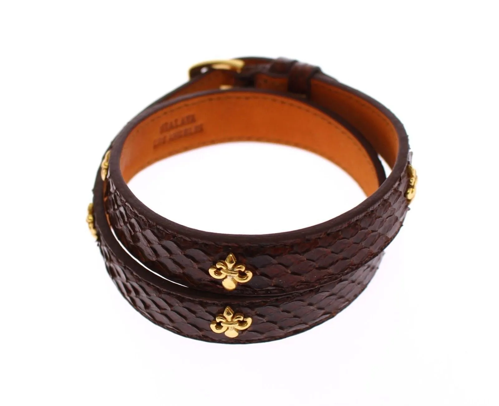 Snakeskin 18 Gold 925 Silver Logo Bracelet