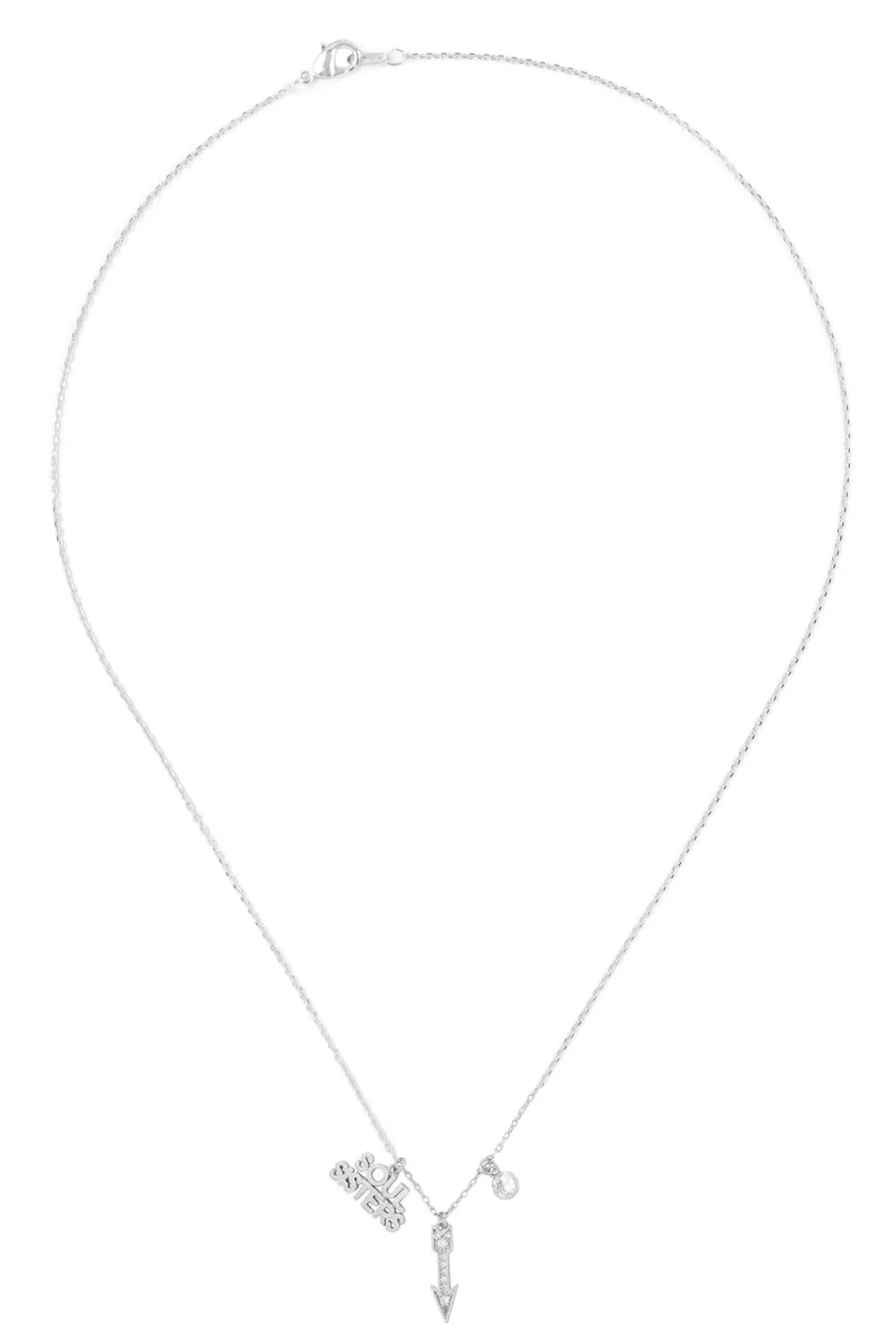 SOUL SISTERS ARROW CUBIC ZIRCONIA PENDANT NECKLACE