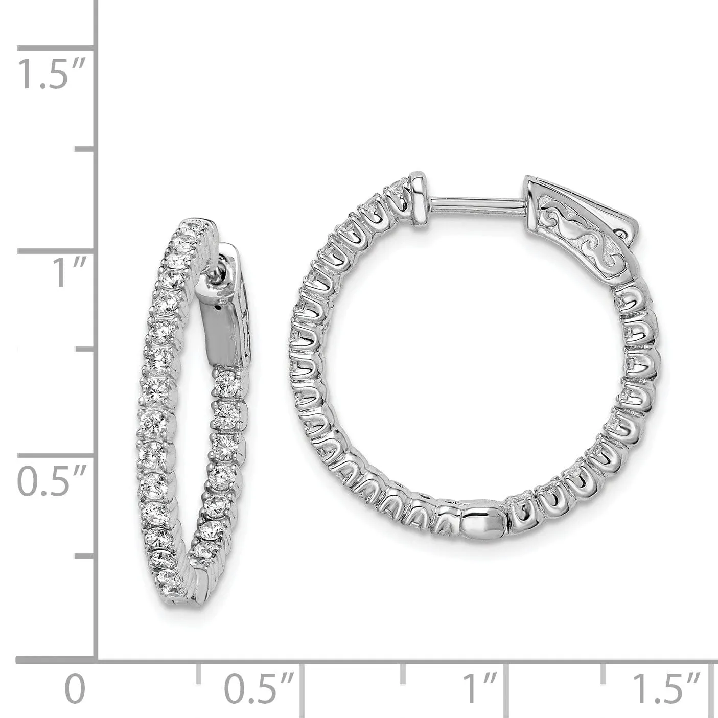 Sterling Silver CZ Hoop Earrings