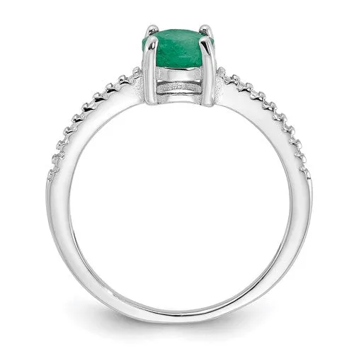 Sterling Silver Gemstone & White Topaz Rings