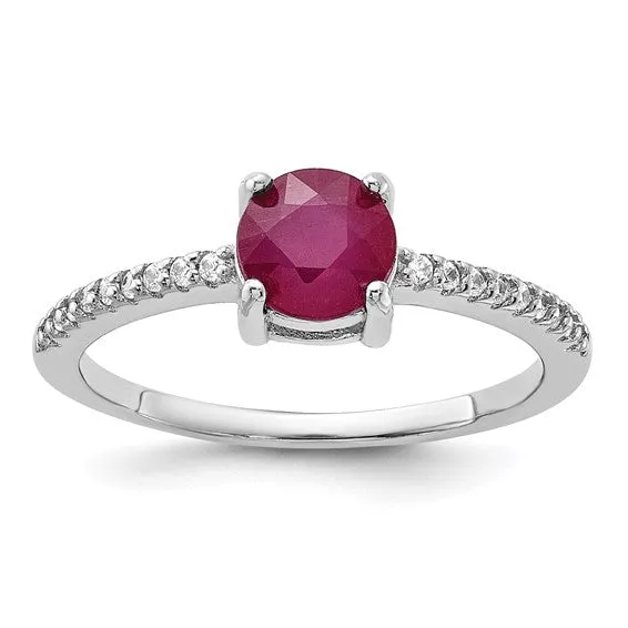 Sterling Silver Gemstone & White Topaz Rings