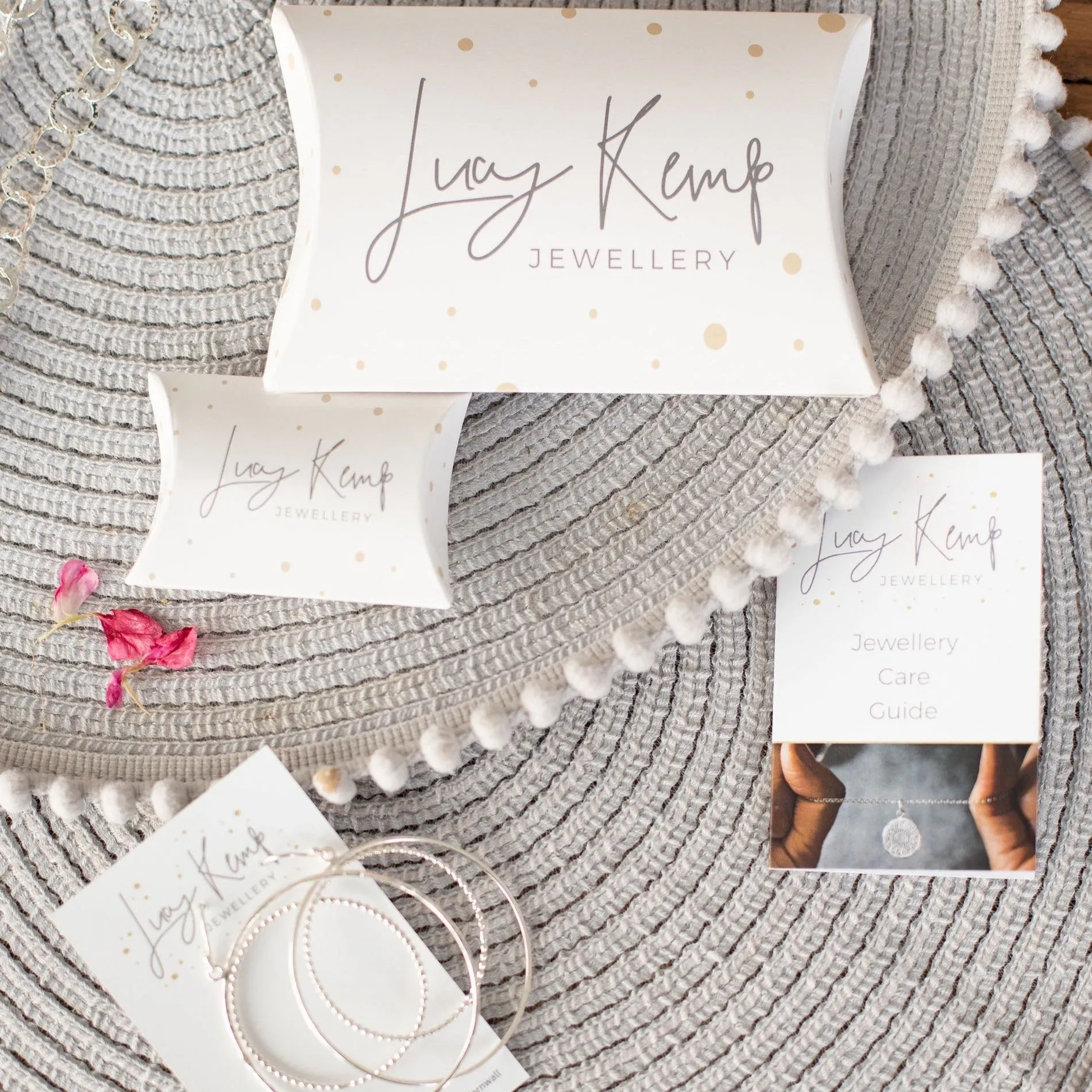 Sterling Silver Textured Hoops - Marble