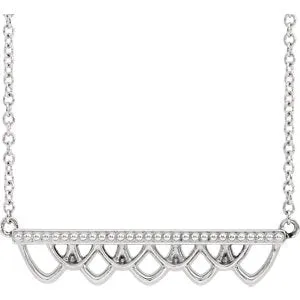 Sterling Silver Vintage-Inspired Bar 16" Necklace