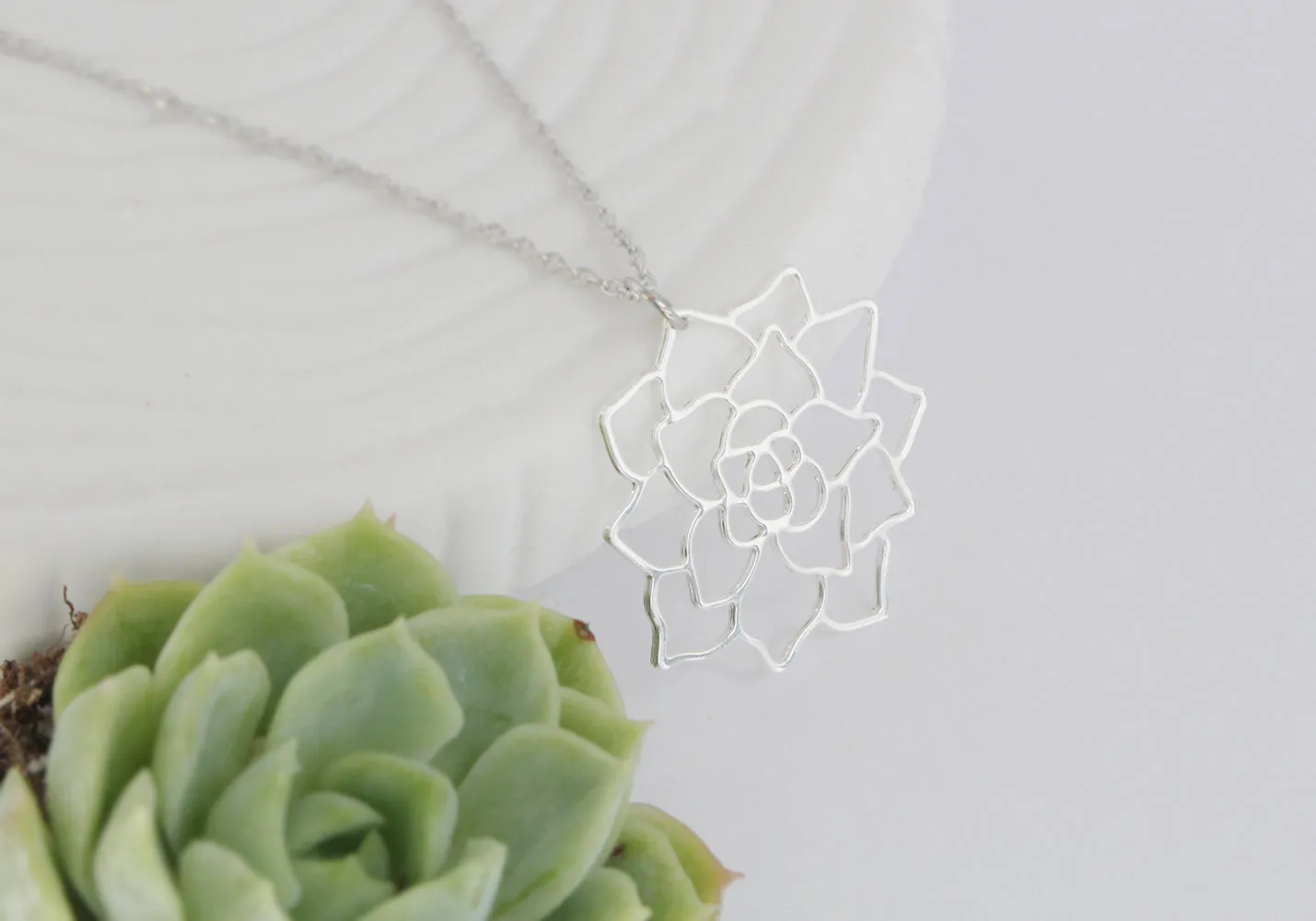Succulent Necklace | Stainless Steel