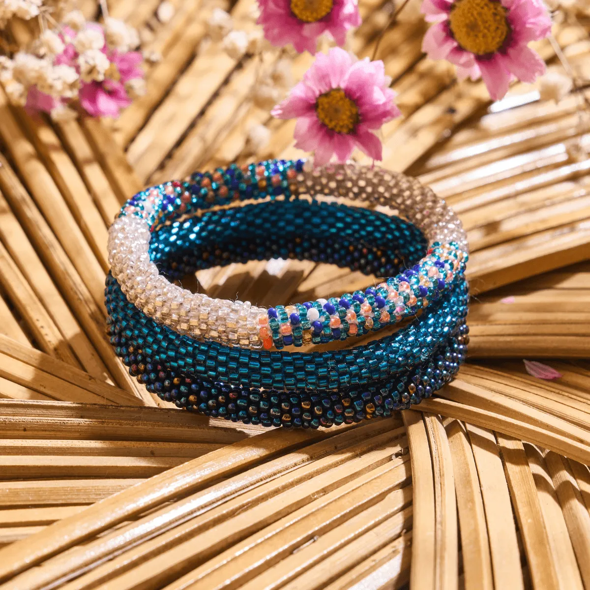 Tanzanite Blue | Himalayan Glass Bead Bracelet