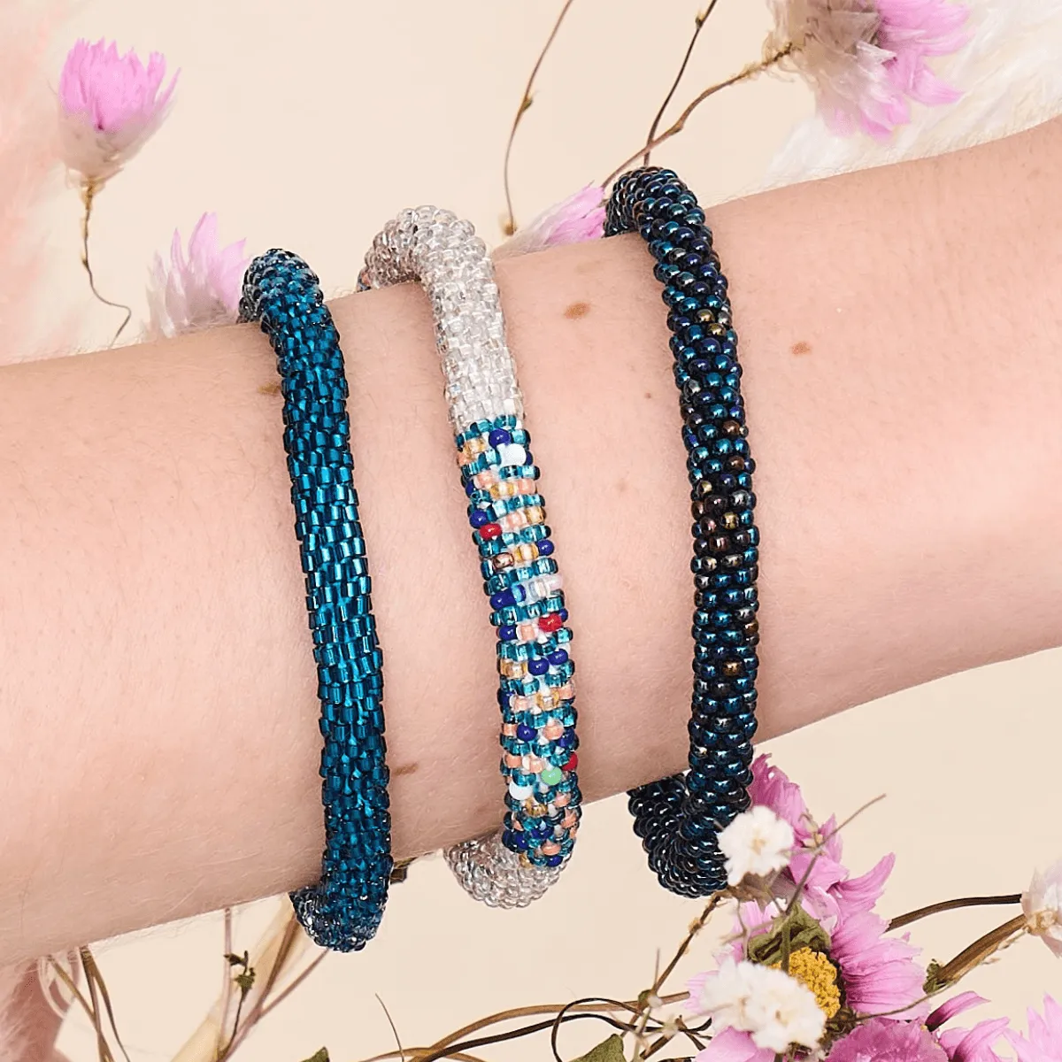 Tanzanite Blue | Himalayan Glass Bead Bracelet