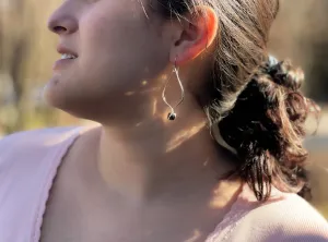 Teardrop Earrings with Pyrite Cube Drop