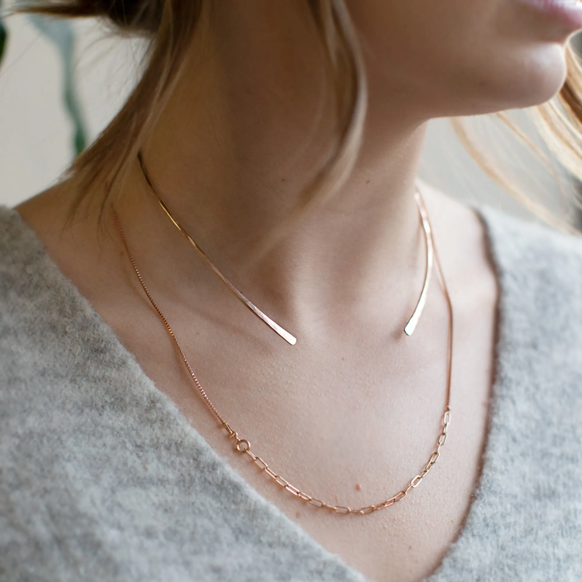 The Open Cuff Necklace | Rose Gold Filled