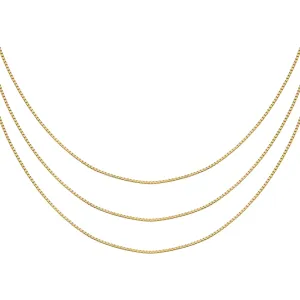 Thin Box Chain Necklace Combo Set