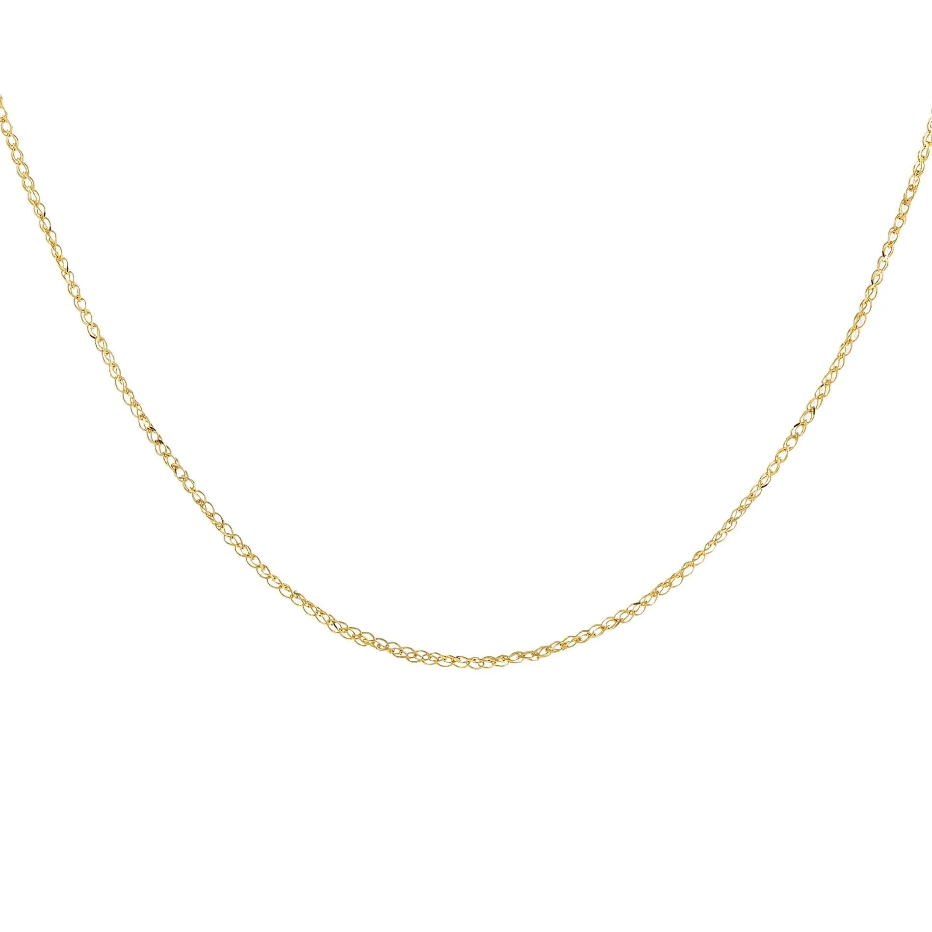Thin Interlocked Link Necklace 14K