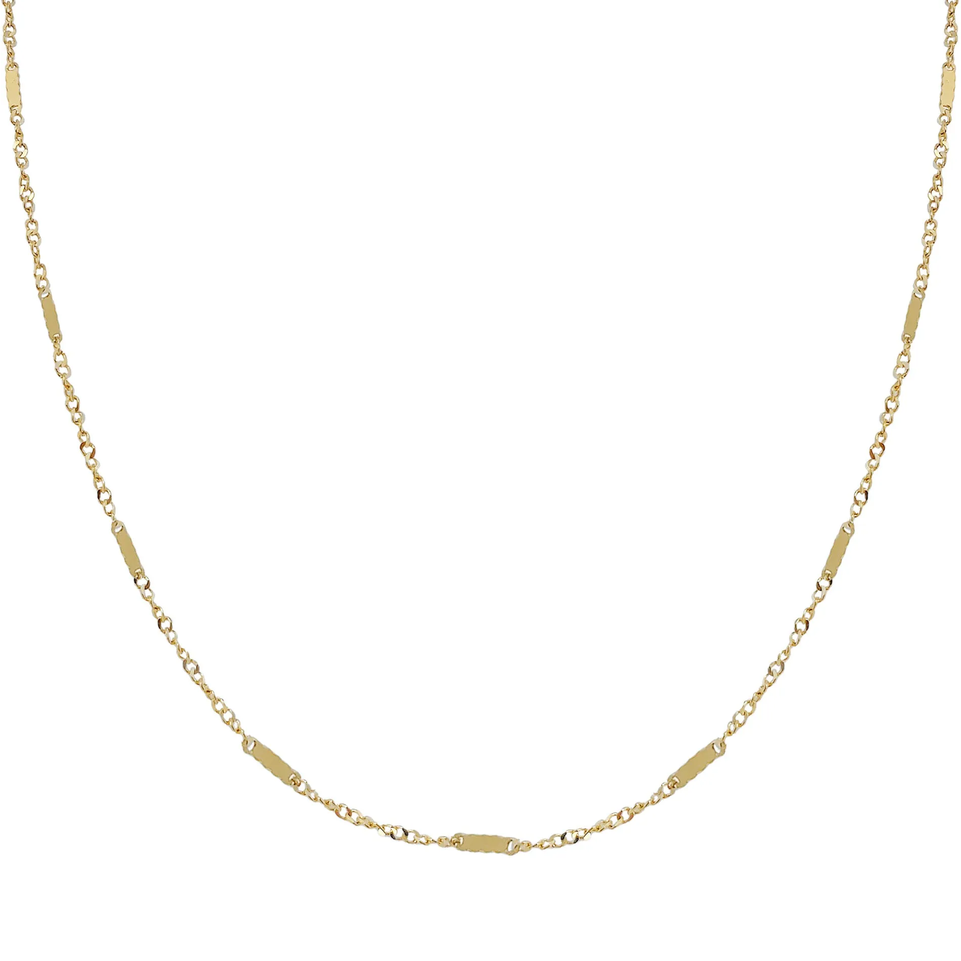 Thin Multi Bar Necklace 14K