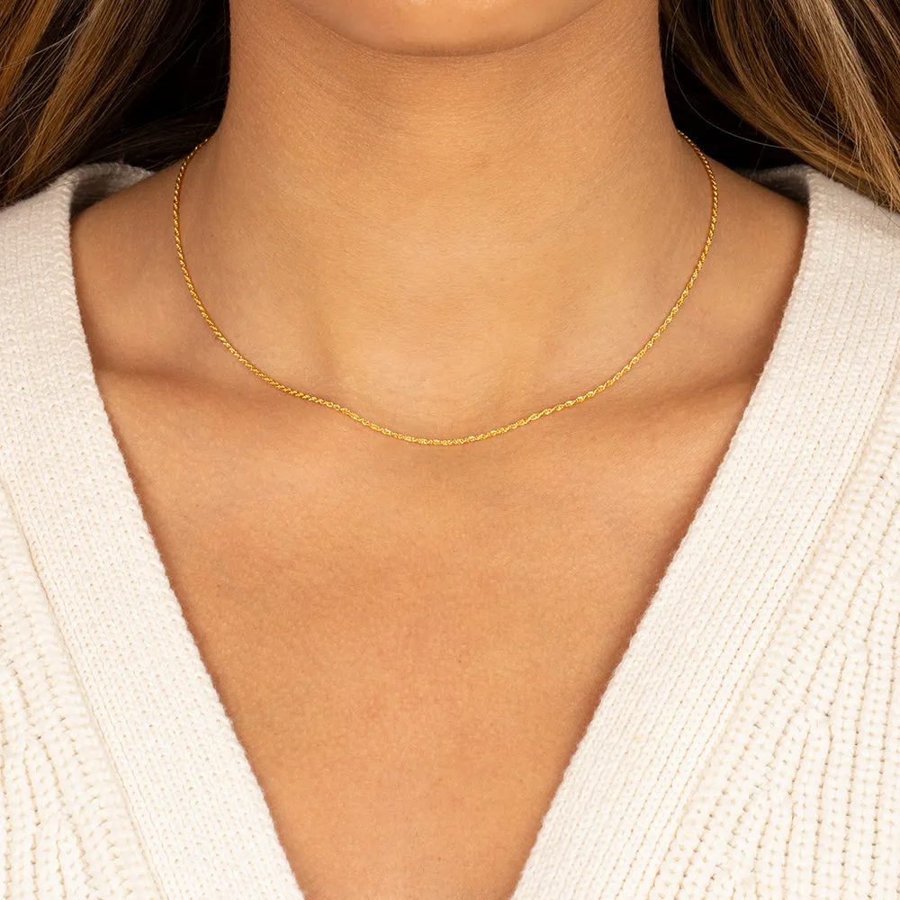 Thin Rope Chain Necklace 14K