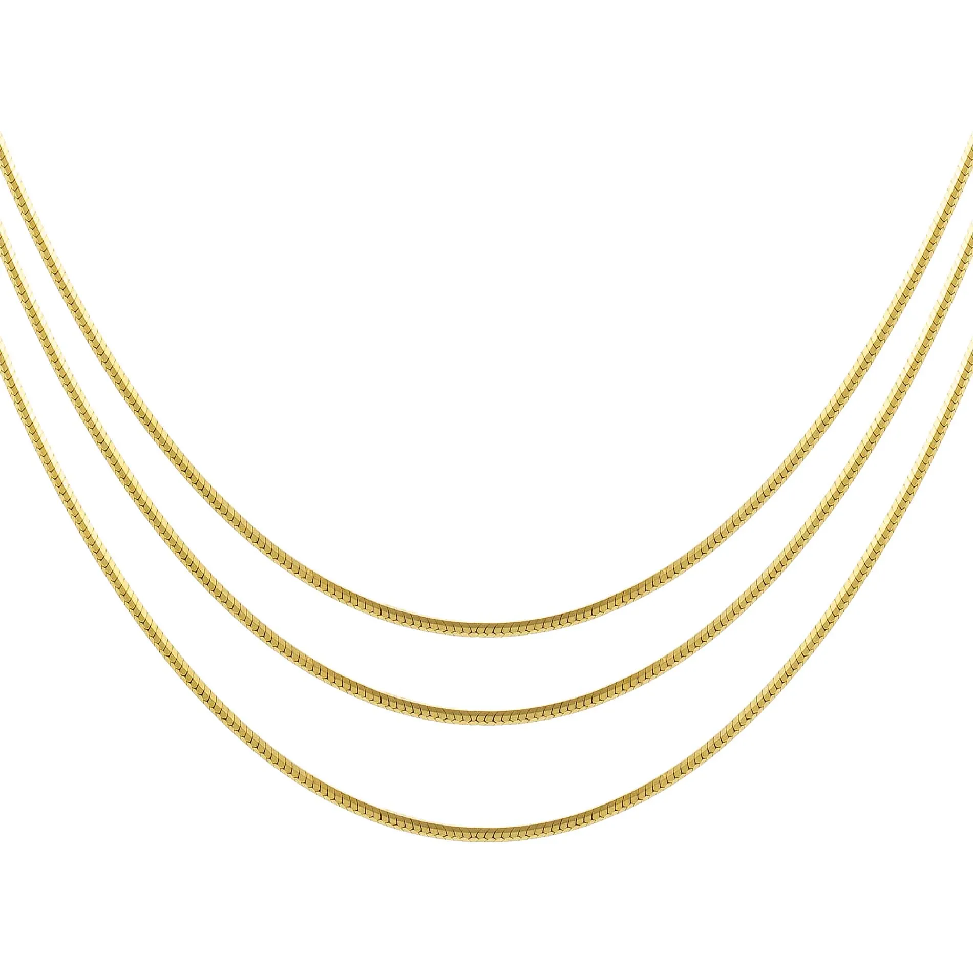 Thin Snake Chain Necklace Combo Set