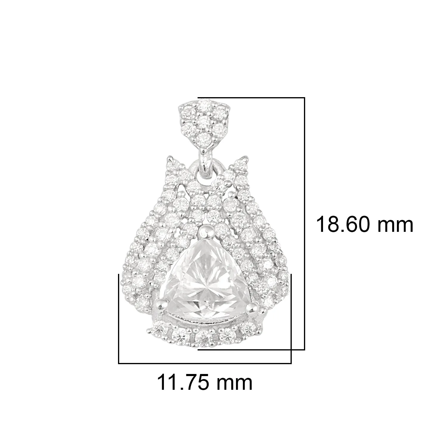 Triangle Shape Moissanite 925 Sterling Silver Designer Dangle Women Earrings