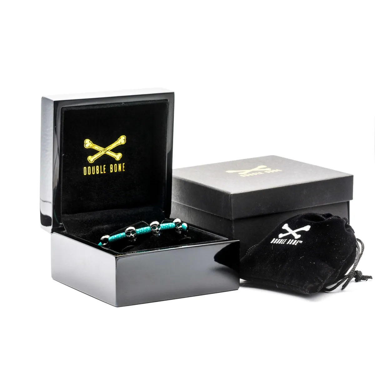 Turquoise Multi Skull Stingray with Black PVD