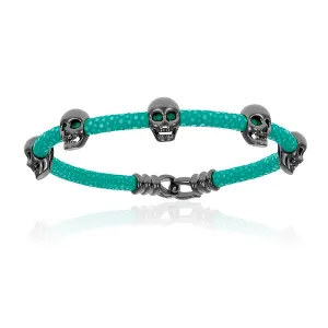 Turquoise Multi Skull Stingray with Black PVD