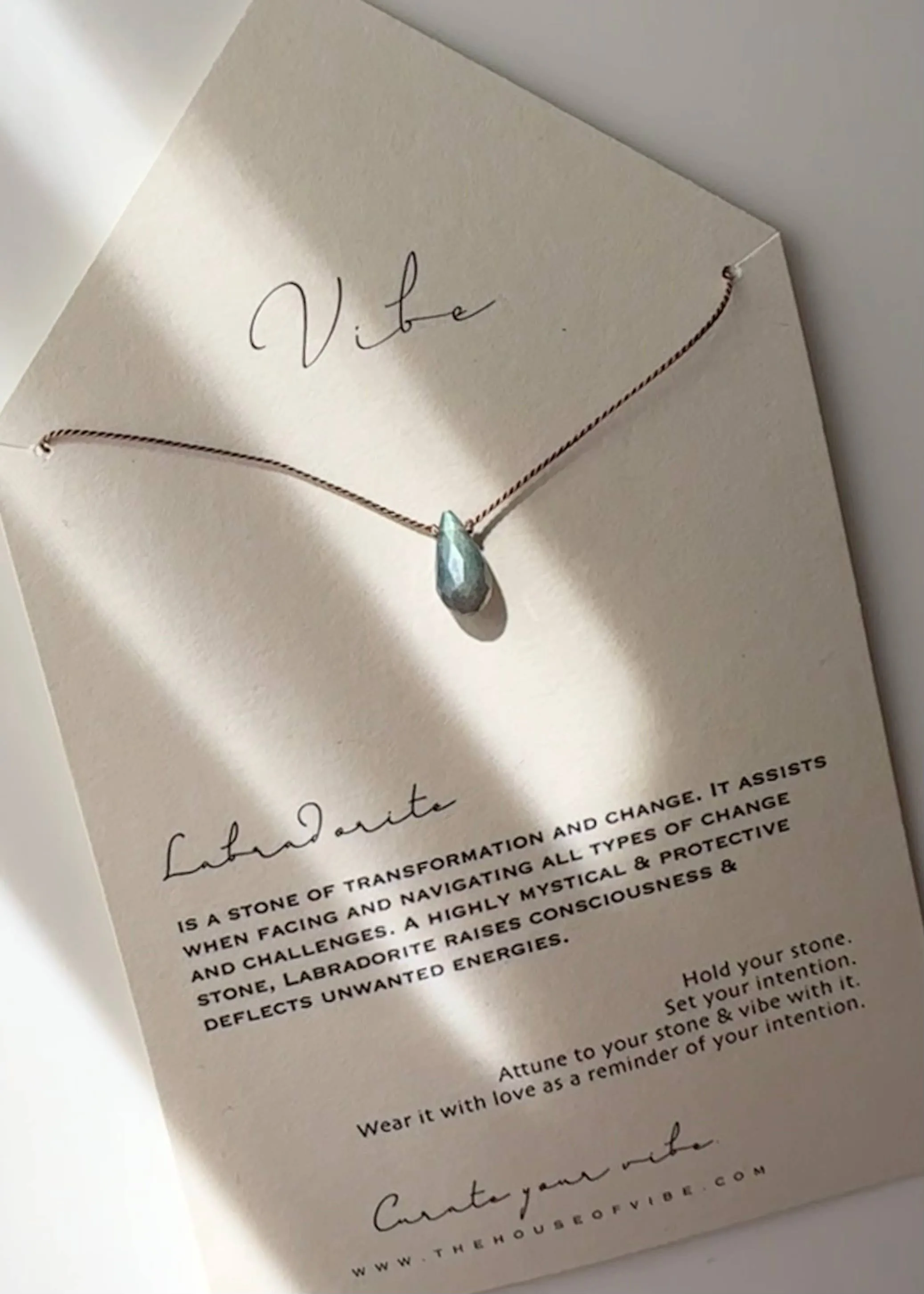 VIBE NECKLACE | LABRADORITE RAINDROP