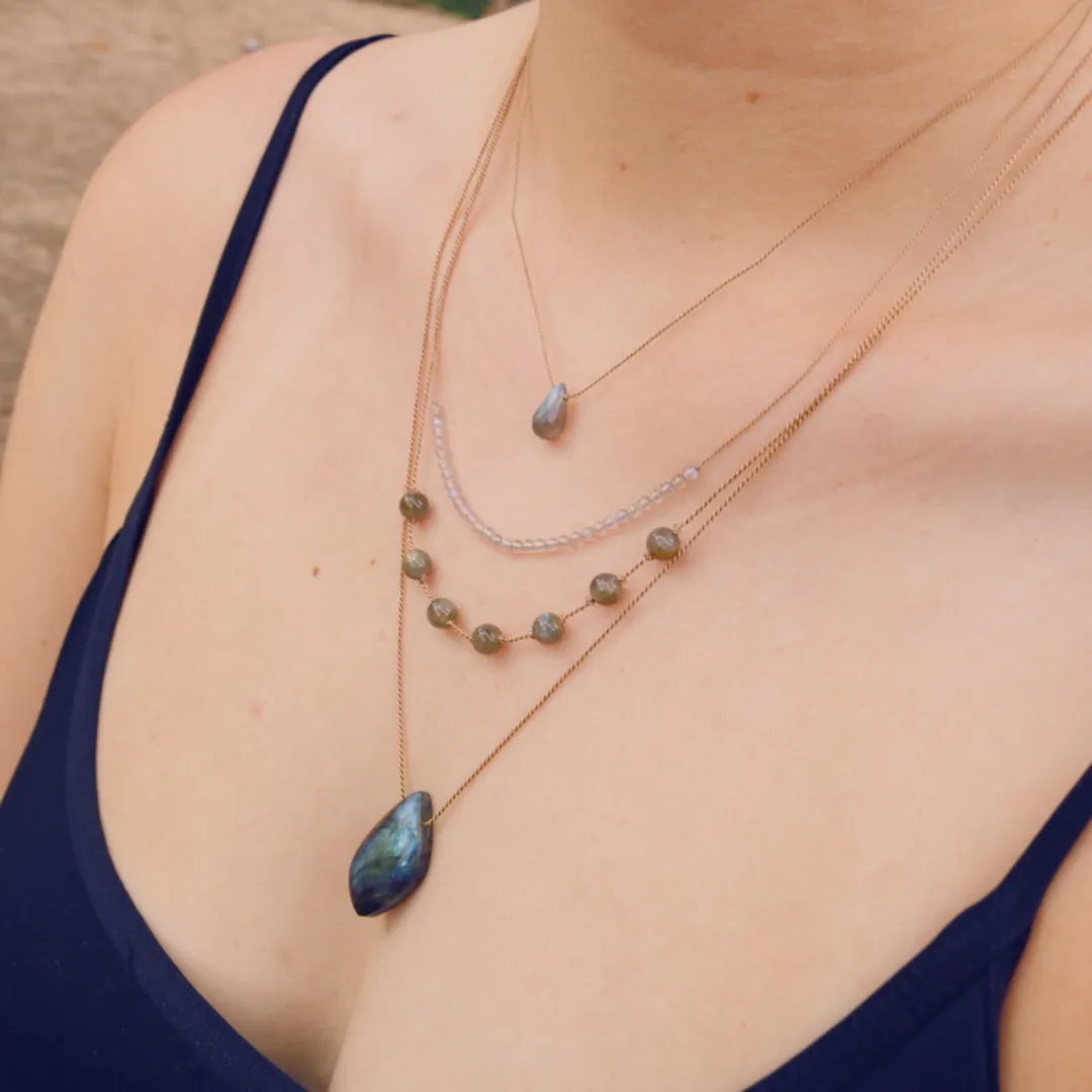 VIBE NECKLACE | LABRADORITE RAINDROP