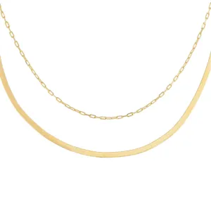 Vintage Chain Necklace Combo Set 14K