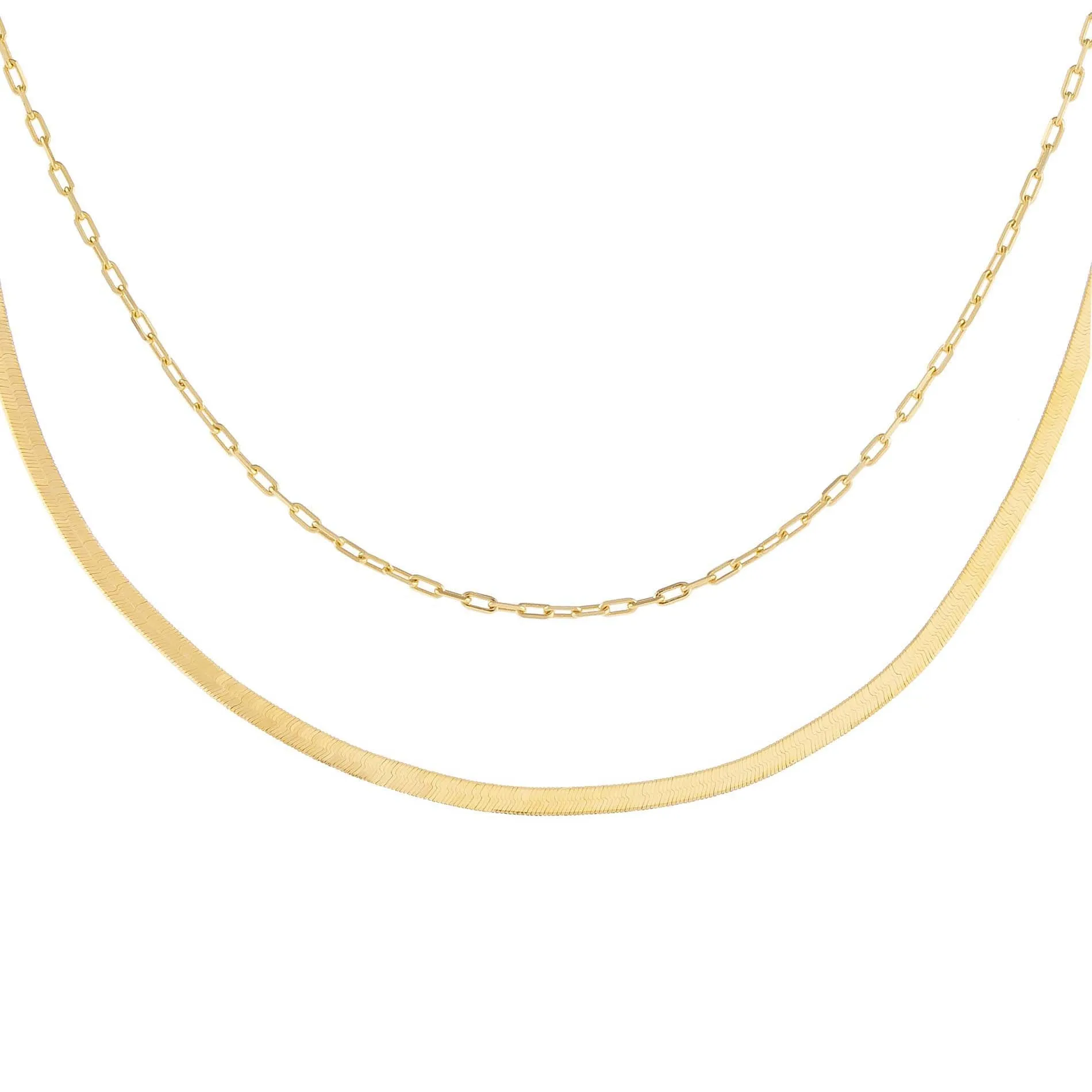 Vintage Chain Necklace Combo Set 14K