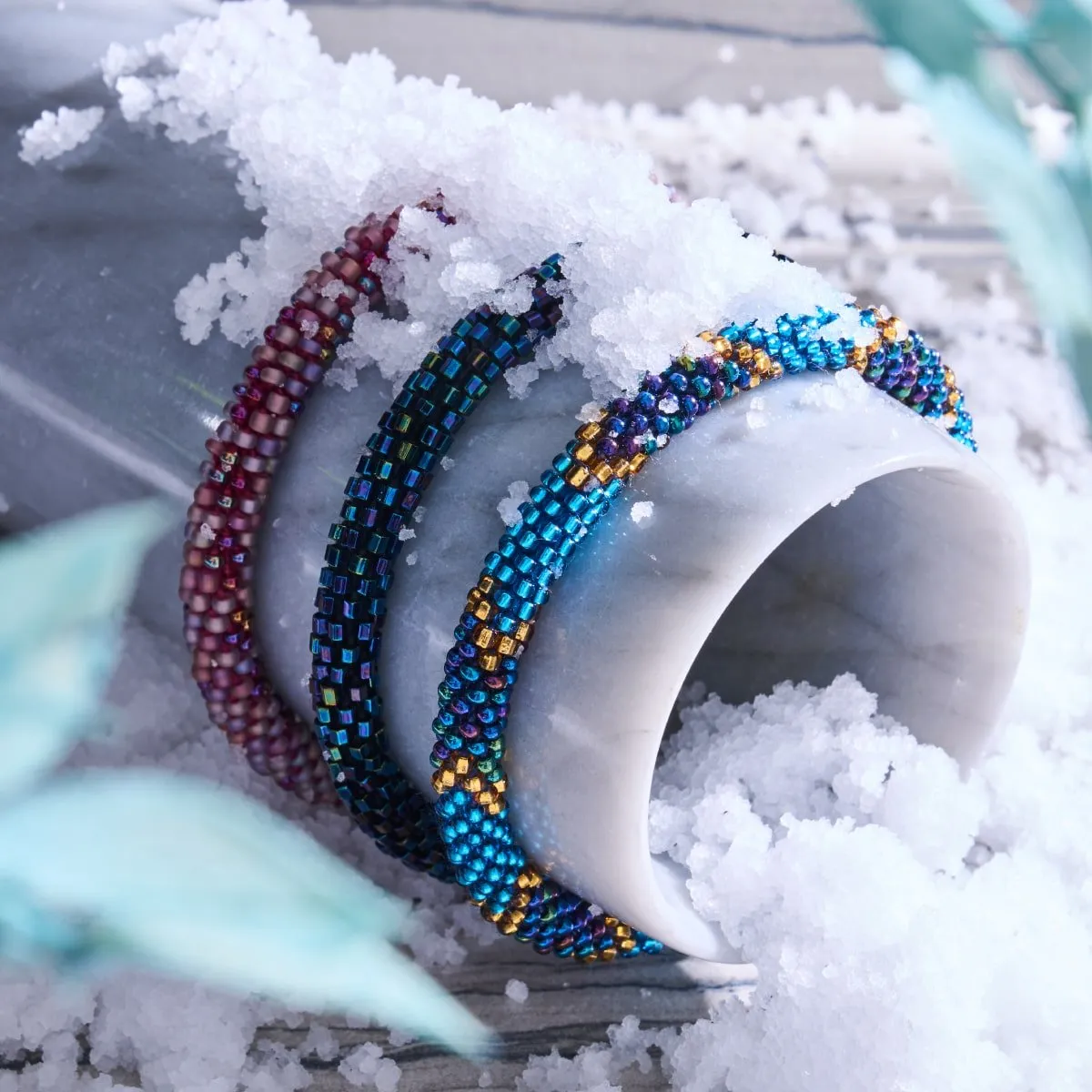 Winter Solstice | Himalayan Glass Bead Bracelet