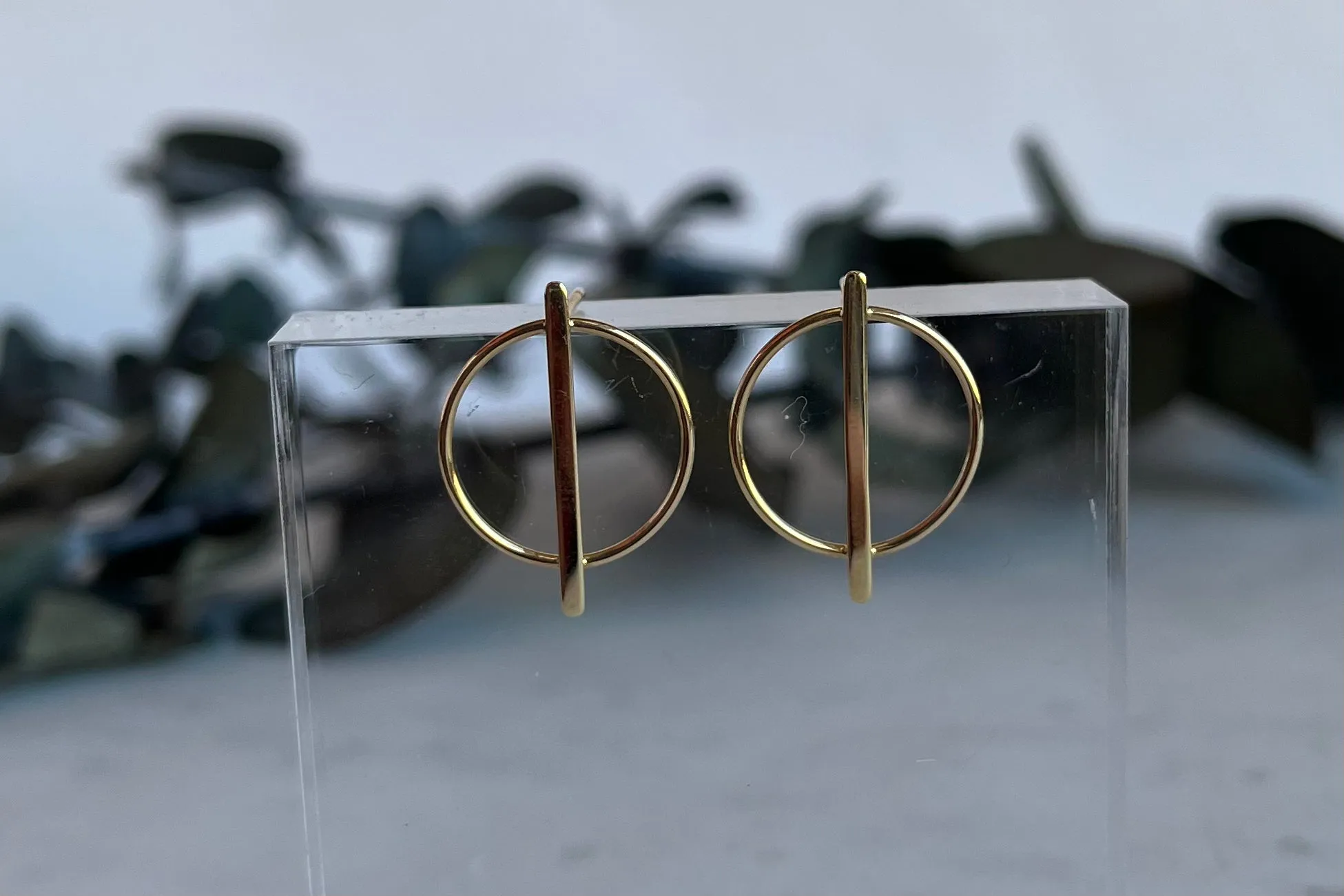 Yellow Gold Modern Studs