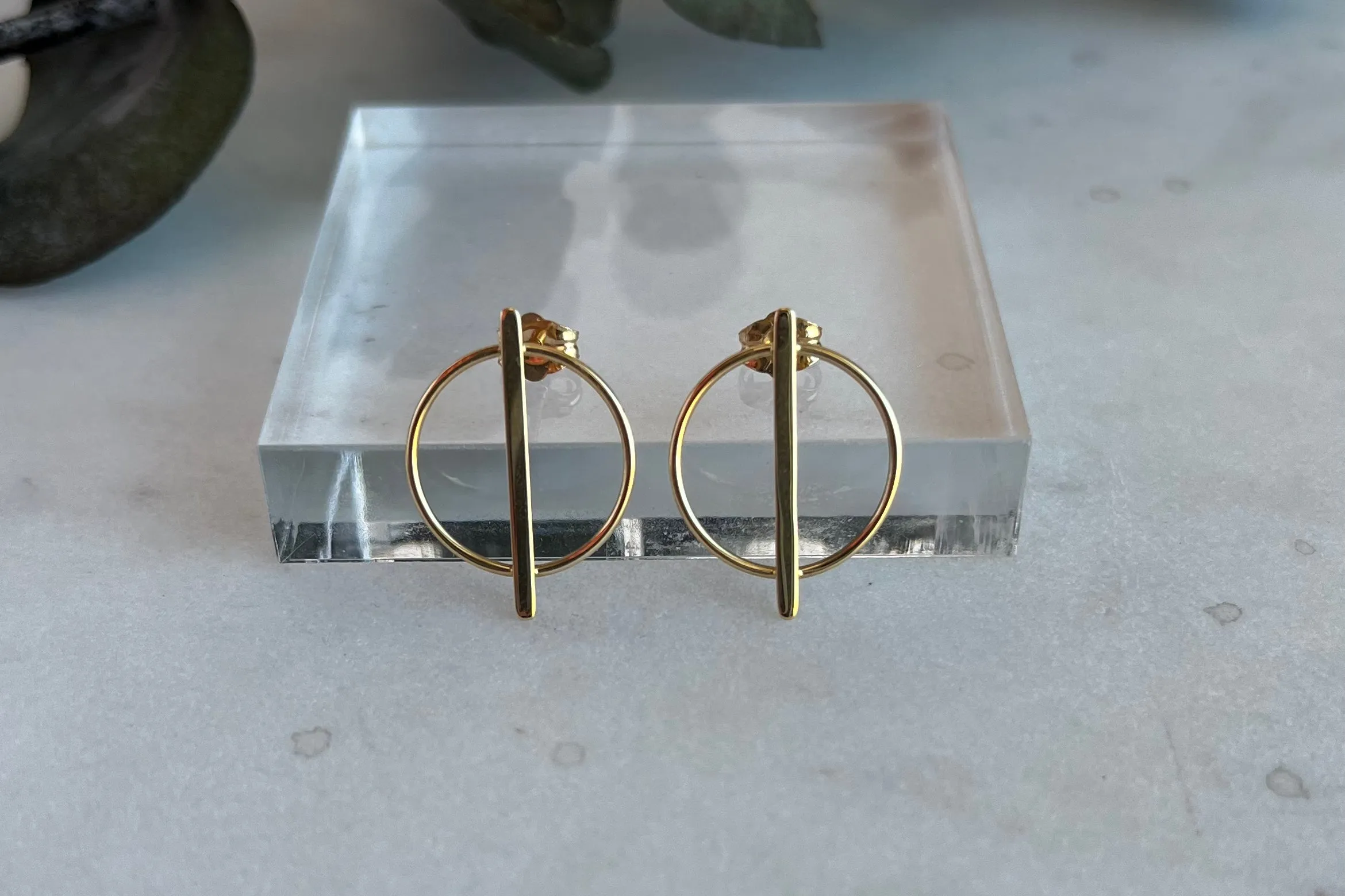 Yellow Gold Modern Studs
