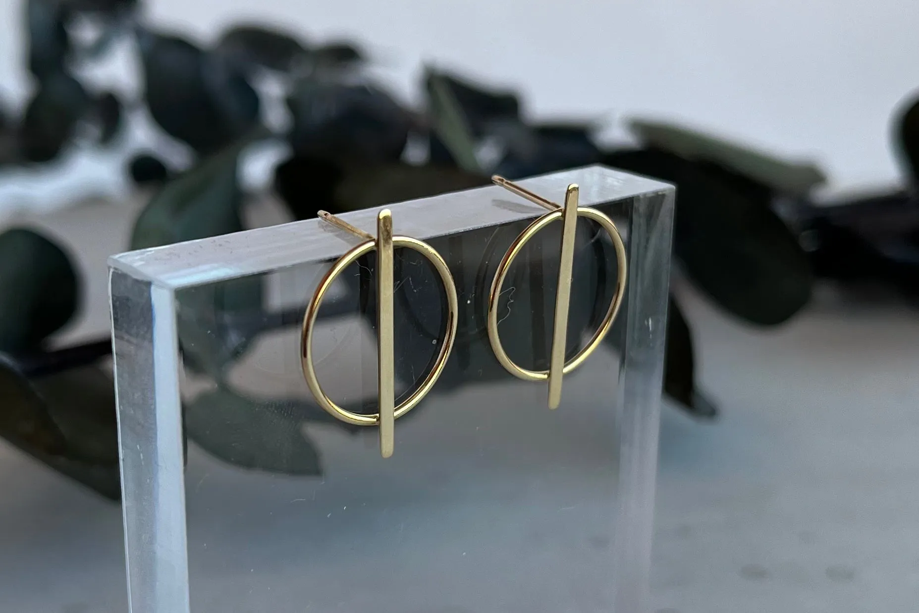 Yellow Gold Modern Studs